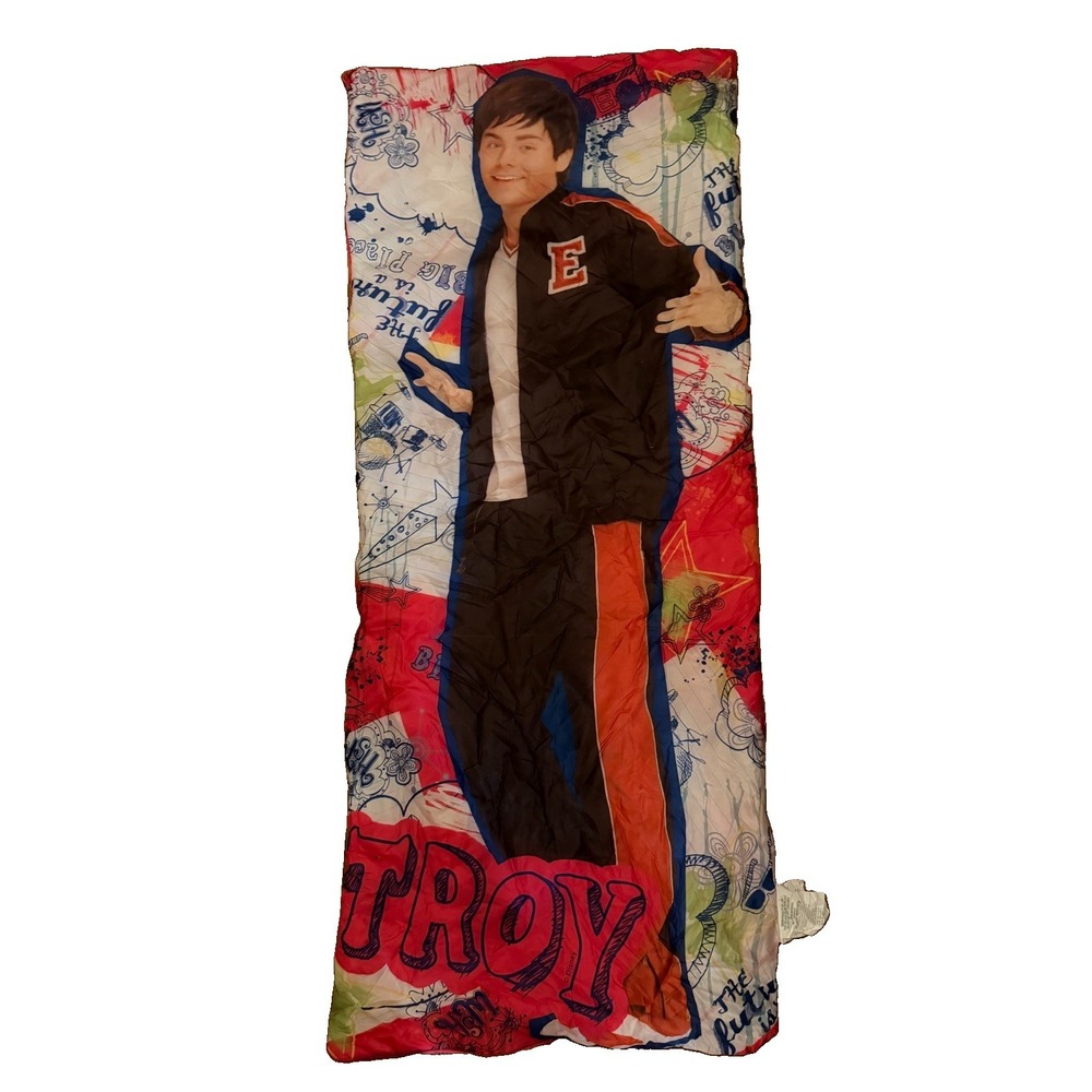 Disney High School Musical 2 Troy Bolton Sleeping Bag Backpack 29x54 Y2K
